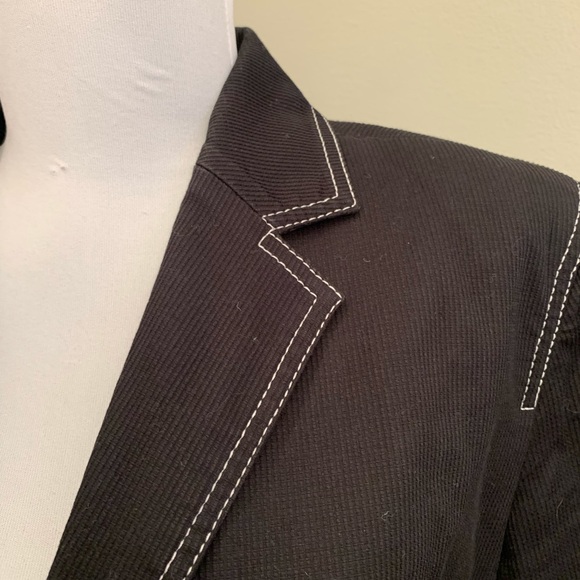 Neiman Marcus Black Corduroy Piping Blazer - Picture 3 of 6